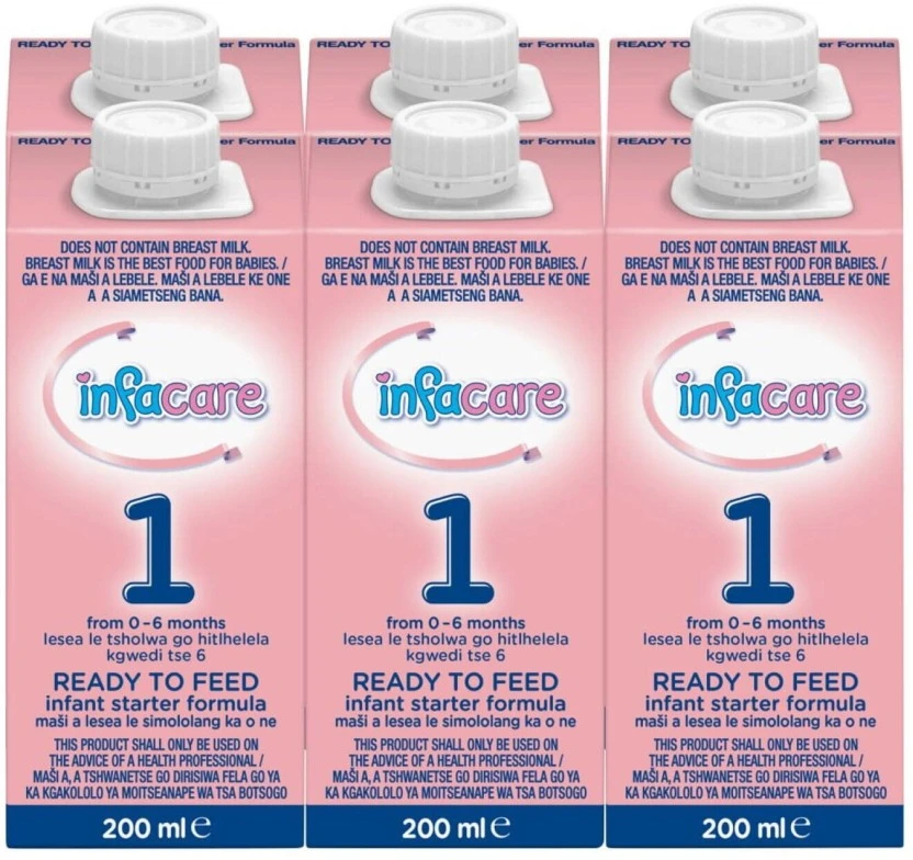 Infacare 1 Ready To Feed Infant Starter Formula 0-6 Months 6 X 200 ml