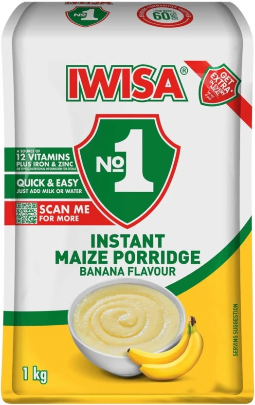 Iwisa Instant Maize Banana Flavour Porridge 1 kg