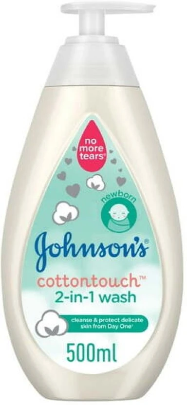 Johnson's Cotton Touch 2 In 1 Wash, White 6 X Body 500 Ml Sensitive Skin 500ml