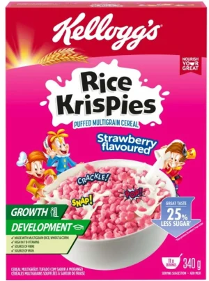Kellogg's Rice Krispies Puffed Multigrain Cereal Strawberry 340 g
