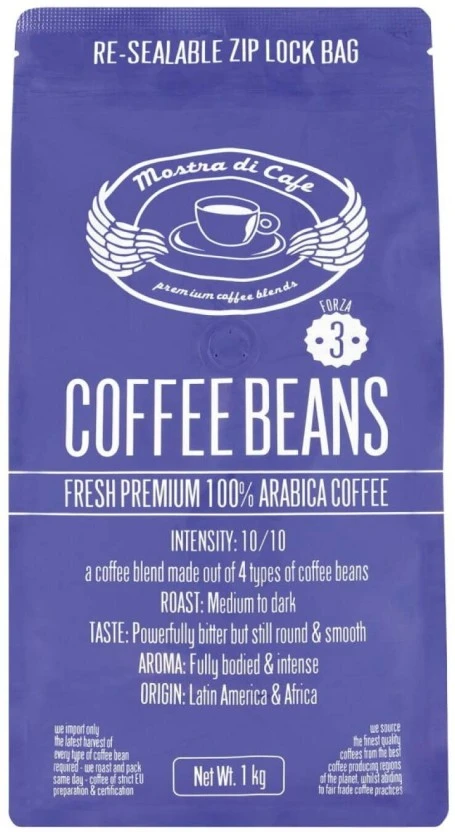 Mostra Di Cafe Fresh Arabica Coffee Beans 6 X 1 kg