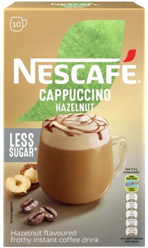 Nescafe Cappuccino Instant Coffee Hazelnut Flavoured 125 g