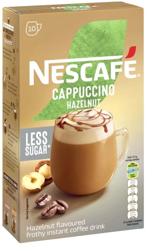Nescafe Cappuccino Instant Coffee Hazelnut Flavoured 125 g - Image 2