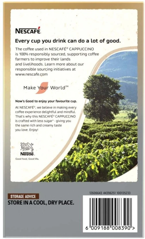 Nescafe Cappuccino Instant Coffee Hazelnut Flavoured 125 g - Image 3