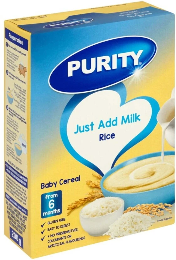 Purity Infant Cereal 1st Food Rice 6+ Months 200 g - Image 2
