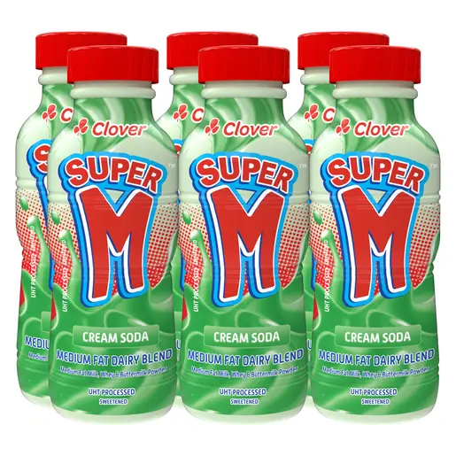 Clover Super M Medium Fat Milk Cream Soda Flavour 6 x 300 ml