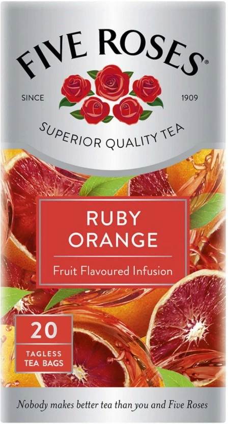 Five Roses Ruby Orange Flavoured Tea Bags 20