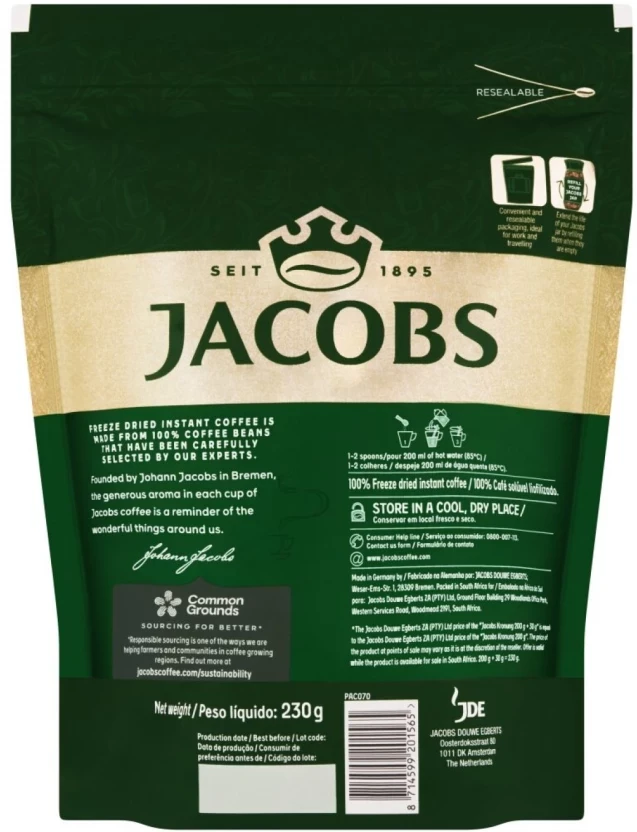 Jacobs Kronung Instant Coffee 230 g - Image 2