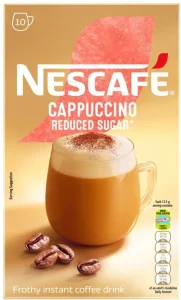 Nescafé Reduced Sugar Cappuccino Instant Coffee 10 X 12. 5 g