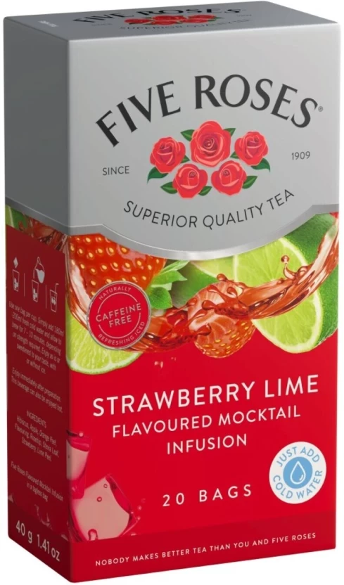 Five Roses Strawberry Lime Mocktail Infusion 20 Teabags - Image 2