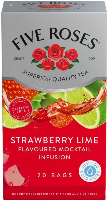 Five Roses Strawberry Lime Mocktail Infusion 20 Teabags - Image 3