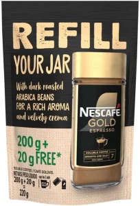 Nescafé Espresso Roasted Arabica Beans Refill Instant Creamy Coffee 220 g