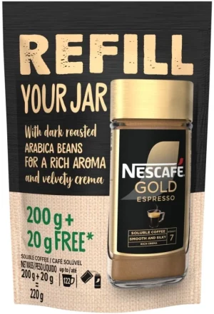 Nescafé Espresso Roasted Arabica Beans Refill Instant Creamy Coffee 220 g