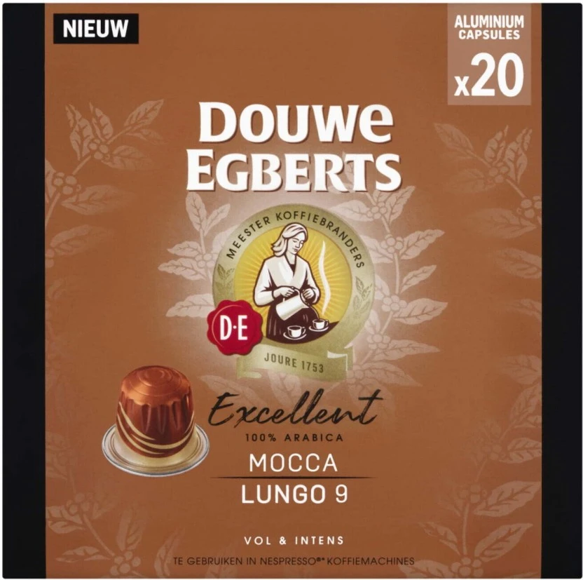 Douwe Egberts Excellent Coffee 100% Arabica Mocca Lungo 9 Capsule Mocha 20 Capsules