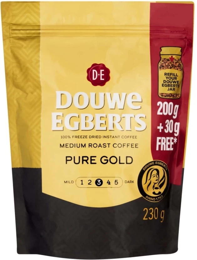 Douwe Egberts Pure Gold Medium Rust Instant Coffee 230 g