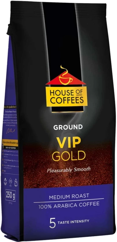 House Of Coffees Vip Gold Medium Roast Ground Coffee 12 X 250 g - Image 2