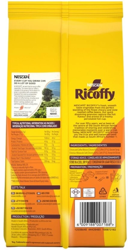 Nescafé Ricoffy Instant Chicory Coffee 800 g - Image 3