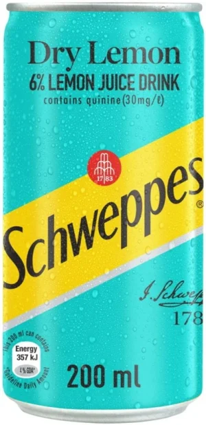 Schweppes Dry Lemon Juice Drink 6 X 200 ml