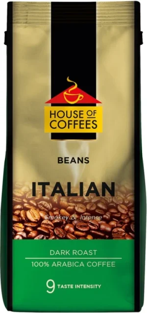 House Of Coffees Italian Dark Roast Beans Coffee 12 X 250 g