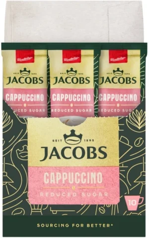 Jacobs Reduced Sugar Cappuccino Instant Coffee 10 X 111 g