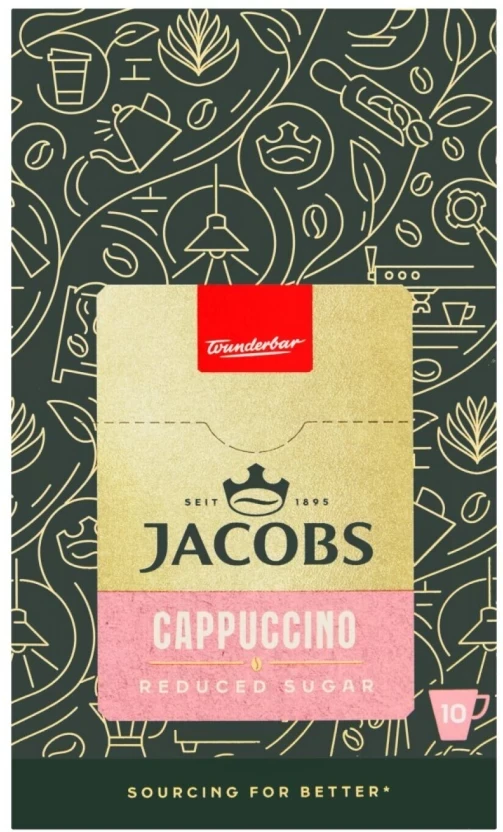 Jacobs Reduced Sugar Cappuccino Instant Coffee 10 X 111 g - Image 4