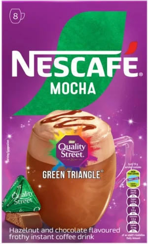 Nescafé Quality Street Green Triangle Mocha Instant Hazelnut Chocolate Coffee 18 g