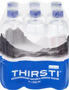 Thirsti Sparkling Natural Spring Mineral Water 6 X 500 ml