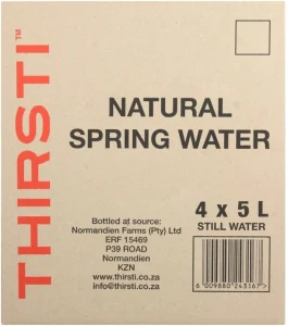 Thirsti Natural Spring Still Water 4 X 5 l
