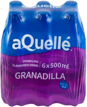 Aquelle Sparkling Granadilla Flavoured Water 6 X 500 ml - ShopCiti Grocery Market