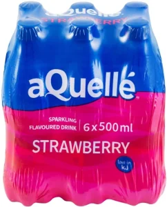 Aquelle Sparkling Strawberry Flavoured Water 6 X 500 ml