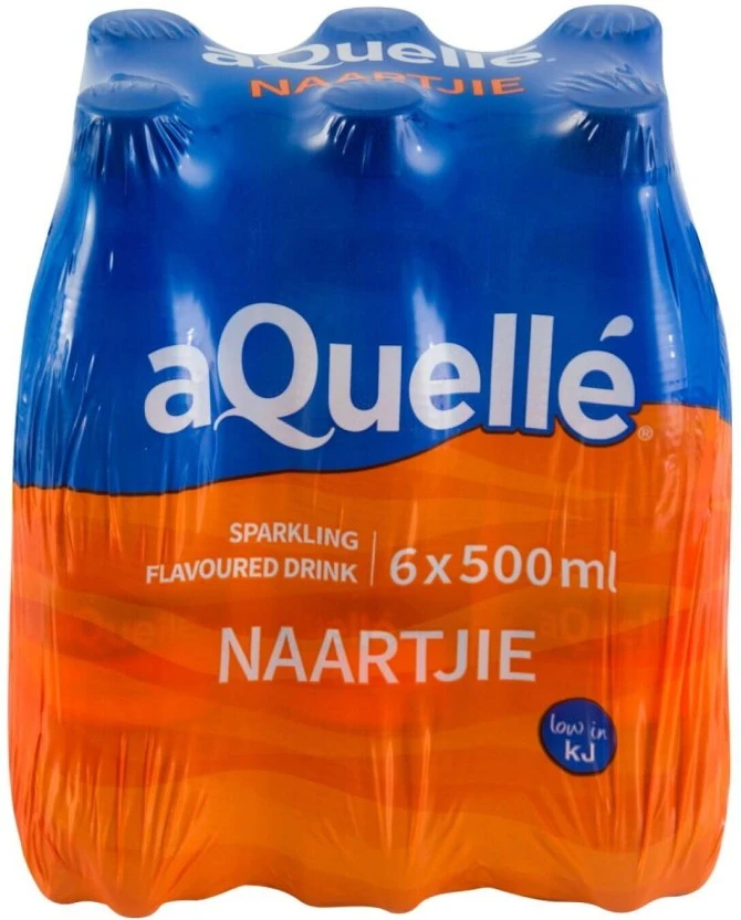 Aquelle Sparkling Naartjie Flavoured Water 6 X 500 ml