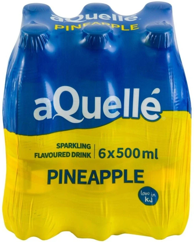 Aquelle Sparkling Pineapple Flavoured Water 6 X 500 ml