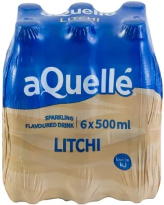 Aquelle Sparkling Litchi Flavoured Water 6 X 500 ml