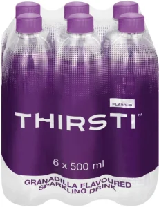 Thirsti Sparkling Granadilla Flavoured Water 6 X 500 ml