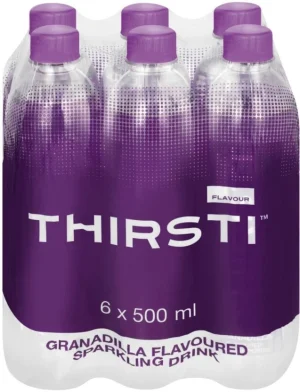 Thirsti Sparkling Granadilla Flavoured Water 6 X 500 ml - ShopCiti Grocery Market