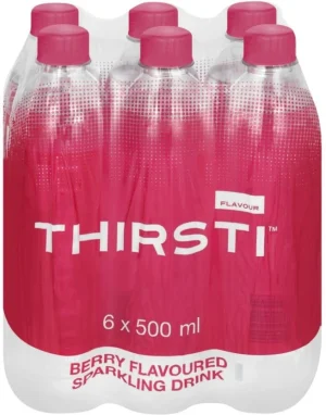 Thirsti Sparkling Berry Flavoured Water  6 X 500 ml - ShopCiti Grocery Market