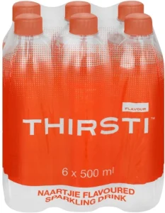 Thirsti Sparkling Naartjie Flavoured Water 6 X 500 ml