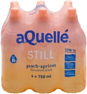 Aquelle Peach Apricot Drink Flavoured Water 6 X 750 ml