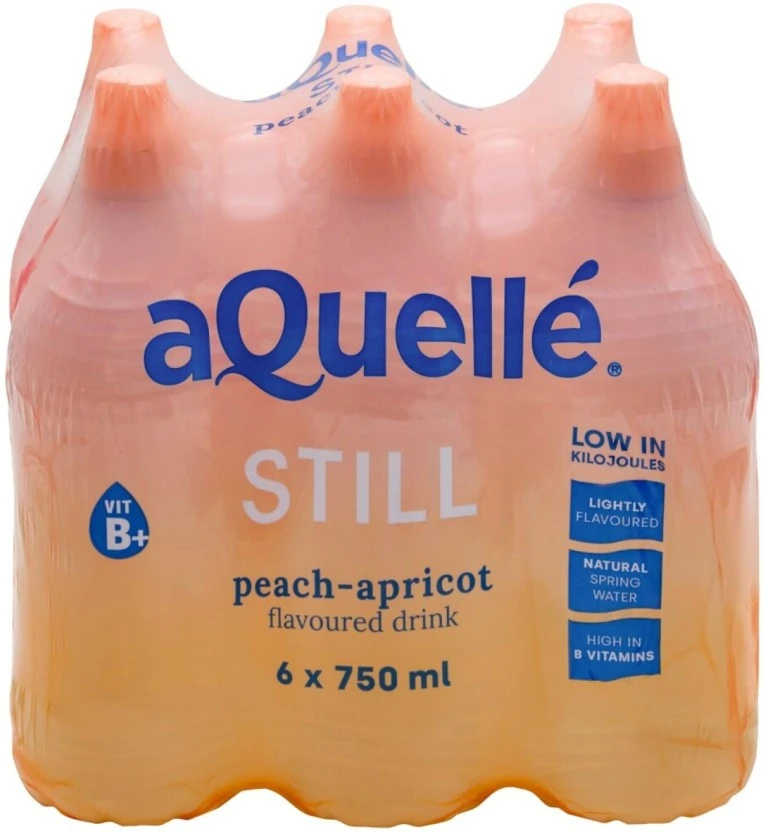 Aquelle Peach Apricot Drink Flavoured Water 6 X 750 ml
