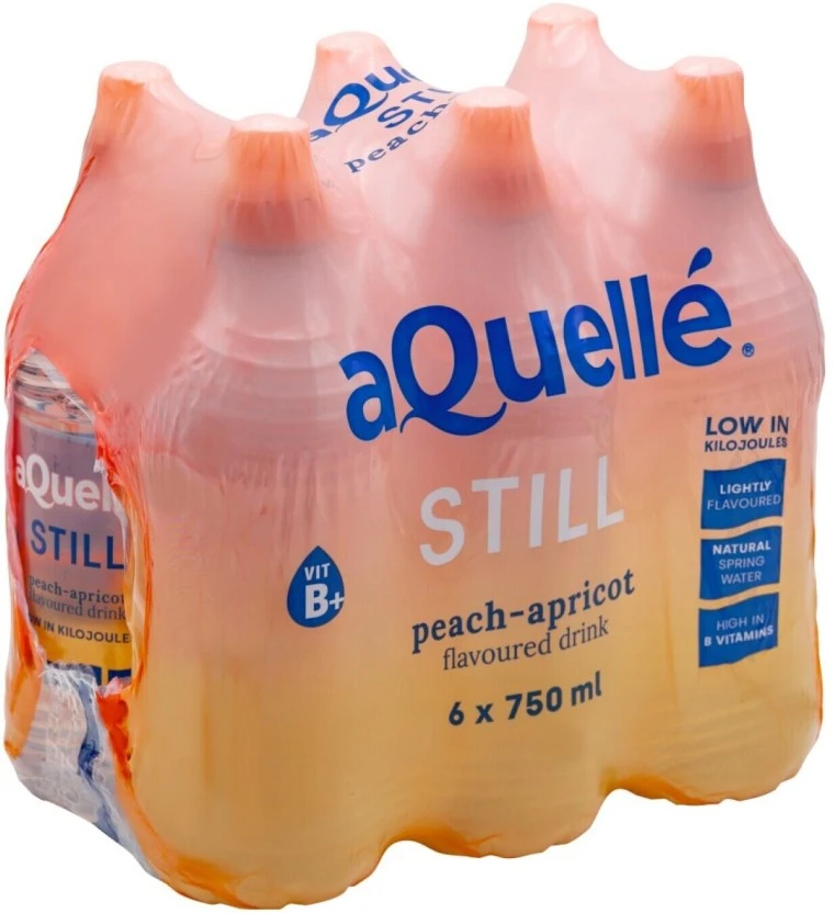 Aquelle Peach Apricot Drink Flavoured Water 6 X 750 ml - Image 2