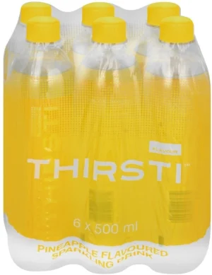Thirsti Sparkling Pineapple Flavoured Water 6 X 500 ml