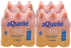 Aquelle Peach Apricot Drink Flavoured Water 24 X 750 ml