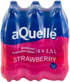 Aquelle Sparkling Strawberry Flavoured Water 6 X 1. 5 l