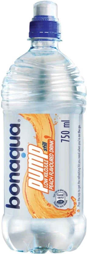 Bonaqua Pump Low Kilojule Still Peach Flavoured Water 24 X 750 ml